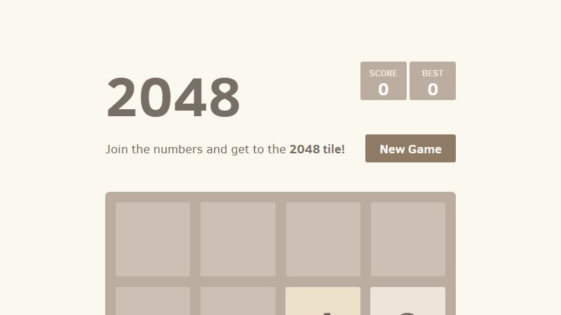 2048 screenshot